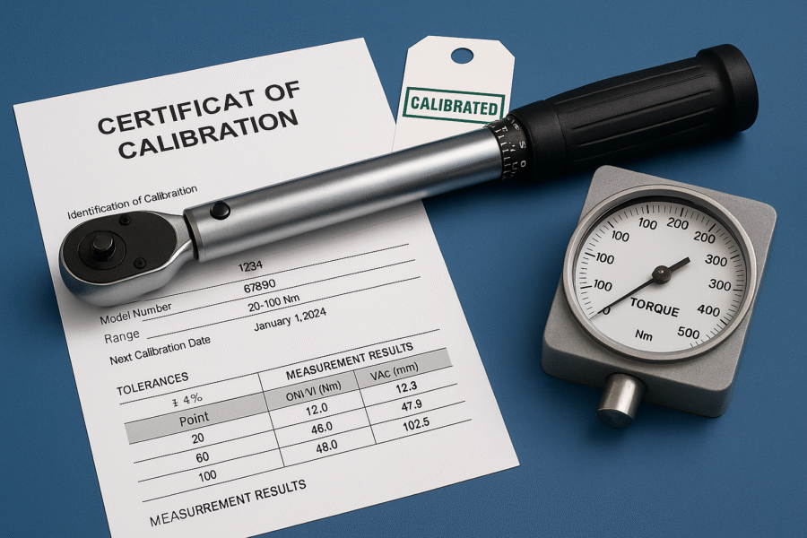 Kalibracja kluczy dynamometrycznych – częstotliwość, tolerancje, certyfikat